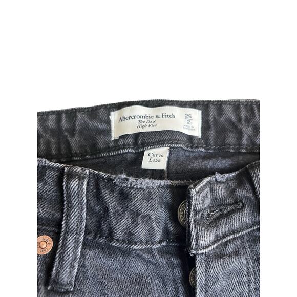Abercrombie & Fitch The Dad High Rise Jeans 2 Short / 26 Button Fly Straight Leg - Picture 3 of 6